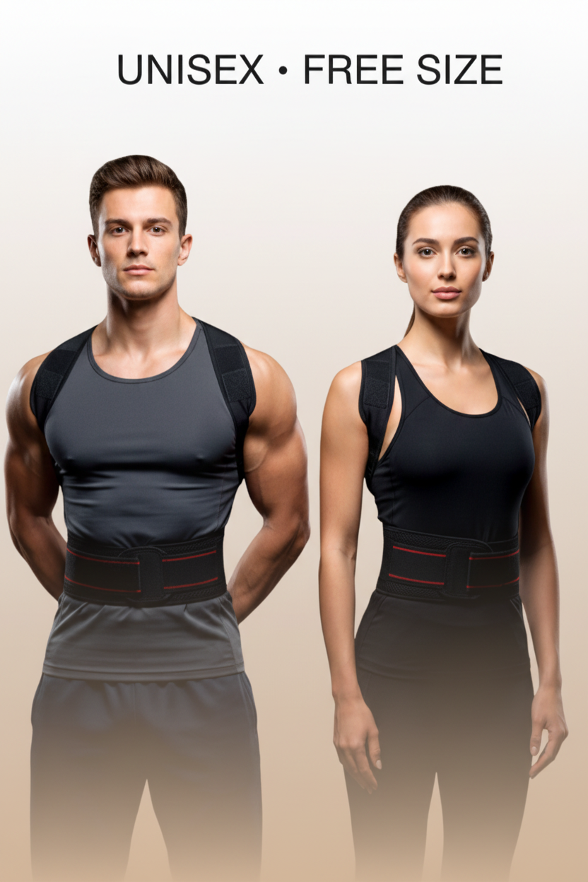Back Posture Corrector Belt for Men & Women | Adjustable | Free Size